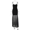 Ropa para Mujer Estilo Europeo y Americano 2026 Verano Nuevo Vestido de Tirantes Ajustado Bodycon con Estampado de Lunares Espalda Descubierta Hombros Caídos
