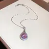 Lago Luz Sombra de Agua Gradiente Brillante Gema Huevo de Paloma Colgante Collar Lujoso Temperamento Cadena de Clavícula Banquete Moda Accesorio para el Cuello