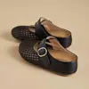 Zapatos de Ballet Plateados para Mujer 2026 Nuevo Verano Suaves de Suela Blanda Planos Tejidos con Falda Sandalias Transpirables Venta al por Mayor en Stock