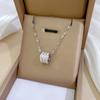 [Acero de titanio de cuerpo completo] Collar de oro real con personalidad geométrica de planeta, horno de viento minimalista, cadena de clavícula roja de red para mujer
