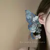Pasador Grande de Mariposa con Flores de Seda Florales, Pin Lateral, Polilla Fluttering tipo Hada, Dulce Accesorio de Cabello de Princesa, Tocado Estilo Antiguo Hanfu