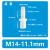 Conector de Tubo Roscado Reto de Plástico PP Resistente a Altas Temperaturas e Corrosão M14 Rosca Externa M14