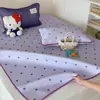 Juego de Tres Piezas de Alfombrilla Refrigerante de Seda de Hielo a Rayas Negras y Blancas Modelo Nuevo 2026 Lavable para Dormitorio Individual Suave Refrigerada por Aire Plegable