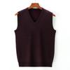 Chaleco Camisero de Otoño e Invierno para Hombre de Mediana Edad Casual Color Sólido Cuello en V Tejido sin Mangas Chaleco Suéter