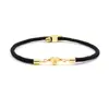 Pulsera de Cuerda Negra Más Vendida Transfronteriza Letras Inglesas A-Z Corazón de Melocotón Chapado en Oro Iniciales Inglesas Grabadas Pulsera Ajustable