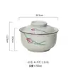 Tazón de cerámica para fideos instantáneos Vajilla para el hogar chino Tazón para fideos de caracol Tazón grande Tazón para sopa ramen con tapa Dormitorio Cantina Tazón de arroz