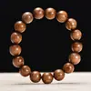 Pulseira Simples de Madeira Maciça Jacarandá Preto Rosário Masculino e Feminino Madeira Popular Círculo Único Joias de Madeira Atacado
