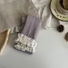 Novedad Otoño Medias para Niños Estilo Coreano Rayas Anchas Encaje Grande Longitud al Tobillo para Niñas Ropa Exterior para Bebé Calcetines Leggings