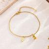 Novo Estilo Sem Desbotamento Novo Estilo Pulseira de Aço Titânio Feminina Combinação com Tudo Estilo Ins Pulseira da Moda Joias Senso de Menina