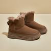 Botas de Nieve de Caña Alta Forradas de Lana para Mujer 2026 Invierno Nuevo Estilo Estudiante Ins Estilo Coreano Zapatos Casuales Cálidos Suela Gruesa Xfh568