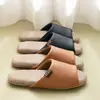 Nuevas zapatillas de lino para otoño e invierno para mujer, antideslizantes para interiores, resistentes al desgaste, transpirables, con tacto suave, zapatillas silenciosas para el hogar para hombre
