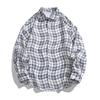 Camisa teñida de la marca de moda Ins, chaqueta informal de manga larga estilo Hong Kong para hombre, camisa elegante Ruan de moda con personalidad juvenil de otoño.