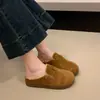 Sandálias Birkenstock Peludas de Solado Grosso para Mulheres, Quentes para Outono/Inverno, Meias-pantufas Fechadas para Uso Externo, Novo Estilo 2026, de Calçar, Pantufas de Algodão com Forro de Fleece