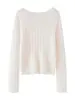 Outono e Inverno Textura Solta Tricô de Trança Gola Redonda Manga Longa Malha de Caxemira Suéter Feminino Outono e Inverno Base Colorida