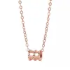Collar Pequeño para Cintura de Hombre para Mujer estilo Ins Nicho Personalidad Acero de Titanio Elegante Mismo Estilo que Celebridad de Internet Cadena para Clavícula Oro Rosa Joyería