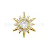 Pendientes de Aleación de Titanio F136 con Girasol Incrustado de Circonita Joyería de Perforación de Aleación de Cobre de Alta Gama Moda Clavos de Hélix de Circonita