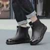 Novo Estilo Botas de Chuva Impermeáveis de Cano Curto para Homem Moda Espessadas Antiderrapantes Resistentes ao Desgaste Botas de Chuva Quentes para Adulto Botas de Água para Exterior