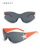 Óculos de sol y2g Millennium hot girl transfronteiriços, óculos de sol esportivos para ciclismo com estrela de cinco pontas, óculos de sol personalizados futuros europeus e americanos