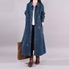 Colección Otoño Nuevo 2026 Artístico Tallas Grandes Casual Holgado Largo Vintage Lavado Color Sólido Vestido Camisa de Mezclilla