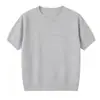 Suéter de Punto de Manga Corta con Bordado de Pony de Verano para Mujer, Delgado, Moderno, Casual, Versátil, Cuello Redondo, Elegante, Juvenil