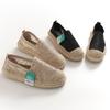 K839 Sapatos Baixos de Plataforma com Solado Grosso para Primavera e Verão Sapatos Mocassins Bordados Renda Palha Corda de Cânhamo Sapatos de Pescador Sapatos Baixos de Lona Sapatos Femininos
