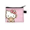 Nuevo monedero infantil de Hello Kitty, bolso para tarjetas con dibujos animados para estudiantes, bolso de almacenamiento portátil de poliéster a la moda, venta al por mayor