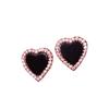 Nuevos pendientes Sweet Love de Fashion Net, pequeños pendientes rojos con incrustaciones de diamantes personalizados, pendientes personalizados a juego para mujer
