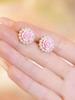 Aretes de Camelia de Perla de Aguja de Plata Imitación Rosa, de Alta Gama, Dulces, Frescos y Suaves Estilo Palacio