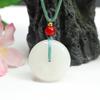 Colgante Personalizado de Jade Blanco Hetian Hebilla de Seguridad Joyería de Jade Transmisión en Vivo Dropshipping S2051423