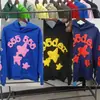 Original éxito de taquilla de ultramar 450G sudadera con capucha de terciopelo para pastel grueso para hombre estampado de espuma araña sudaderas Sp5der