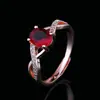 Anel Feminino Retrô Clássico em Forma de Ovo de Ganso Garnet Vermelho Colorido Joia Geométrica Ajustável Elegante Joia para Live Streaming