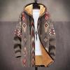 Cárdigan con capucha y cremallera de elemento de estilo bohemio occidental nuevo transfronterizo, abrigo de invierno grueso, chaqueta acolchada de algodón de terciopelo, forro amarillo