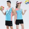 Conjunto de Roupa de Treino de Vôlei sem Mangas para Homens e Mulheres Roupa Esportiva de Competição Camisa de Vôlei Universitário com Números Impressos
