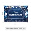 Banner temático de aposentadoria transfronteiriço, conjunto de espirais de favo de mel, adereços de decoração de local e artigos para festas
