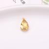 Colgante de cristal en forma de lágrima con pétalo de flor de ciruelo con borde de cobre para pulsera pendientes DIY collar con borla de diamante de color joyería