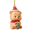 Adornos de Navidad Colgantes Animales Lindos Acrílico Decoraciones Planas Mini Árbol de Navidad Colgantes Dibujos Animados