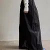 Calças de trabalho femininas de algodão de alta qualidade de Dongdaemun, Coreia, perna larga, cintura alta, corte solto, com caimento fluido, compridas até o chão para o outono