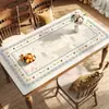 Mantel de Lujo Ligero Estilo Francés, Estilo Ins, Impermeable, Resistente al Aceite, Lavable, Tapete Cuadrado para Mesa de Comedor de Uso Doméstico, Salvamanteles Aislante del Calor