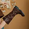 Botas de Caballero de Piel de Vaca de Primera Capa Botines de Piel Genuina para Mujer Otoño Invierno Nuevo Estilo Hebilla Punta Redonda Tacón Medio Botas Casuales Botas de Media Caña Mujer