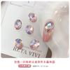 Polvo brillante diamante con forma de fondo puntiagudo joyería para uñas arte de uñas a través de cristal de sal marina rosa corazón torcido caramelo huevo de paloma taladro de uñas