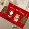 Alfombrillas Navideñas Transfronterizas, Rojas Festivas Antideslizantes y Resistentes a Manchas para Puerta de Entrada y Recibidor Decorativas, Alfombrillas Antideslizantes al por Mayor
