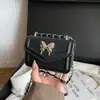 Mini mariposa metálica con patrón de lichi 2026 verano nueva moda cadena elegante versátil hombro bandolera bolso cuadrado pequeño