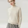Suéter base de tricô feminino, gola alta, caimento solto, macio e confortável, fio duplo de cashmere para bebê, espessado, 100% cashmere