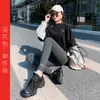 2026 Nuevos Leggings de Otoño/Invierno con Estampado de Letras para Mujer, Forro de Polar, Costilla Gruesa, Raya Vertical, Cintura Alta, Ajustados, Tallas Grandes, Pantalones Cálidos