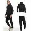 Amazon Chaqueta con Capucha Deportiva de Fitness para Hombre Tallas Grandes Europea y Americana Traje de Sudoración Impermeable Pantalones de Chándal Traje Deportivo