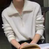 Nuevo Suéter de Punto con Cremallera Otoño/Invierno 2025 para Mujer, Corte Holgado, Abrigo Elegante, Diseño Único