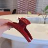 Gujia Outono Antecipado Clássico Vermelho Angorá Clipe Grande 13cm Joia Presilha de Cabelo