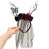 Faixa de Cabelo Nova para Halloween Transfronteiriça Festival dos Fantasmas Rosa Escuro Acessórios de Cabelo de Halloween Crânio Abóbora Fantasma Faixa de Cabeça Adorno de Cabeça