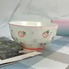 Shanxi Cerâmica Atacado Impresso Cor Sob Esmalte 6 polegadas Cerâmica Desenho Animado Tigela Grande Tigela de Sopa Utensílios Domésticos Barraca de Mercado de Dois Yuan