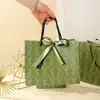 Bolso de Mano Verde Estilo Gucci con Lazo Verde, Lujo Ligero Retro, un Regalo para el Festival del Bote del Dragón y San Valentín